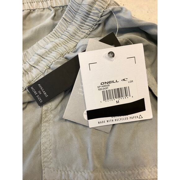 O'Neill Women's Medium Pearl Gray Fern Shorts Drawstring Summer Vacation J4-34 - Picture 7 of 7